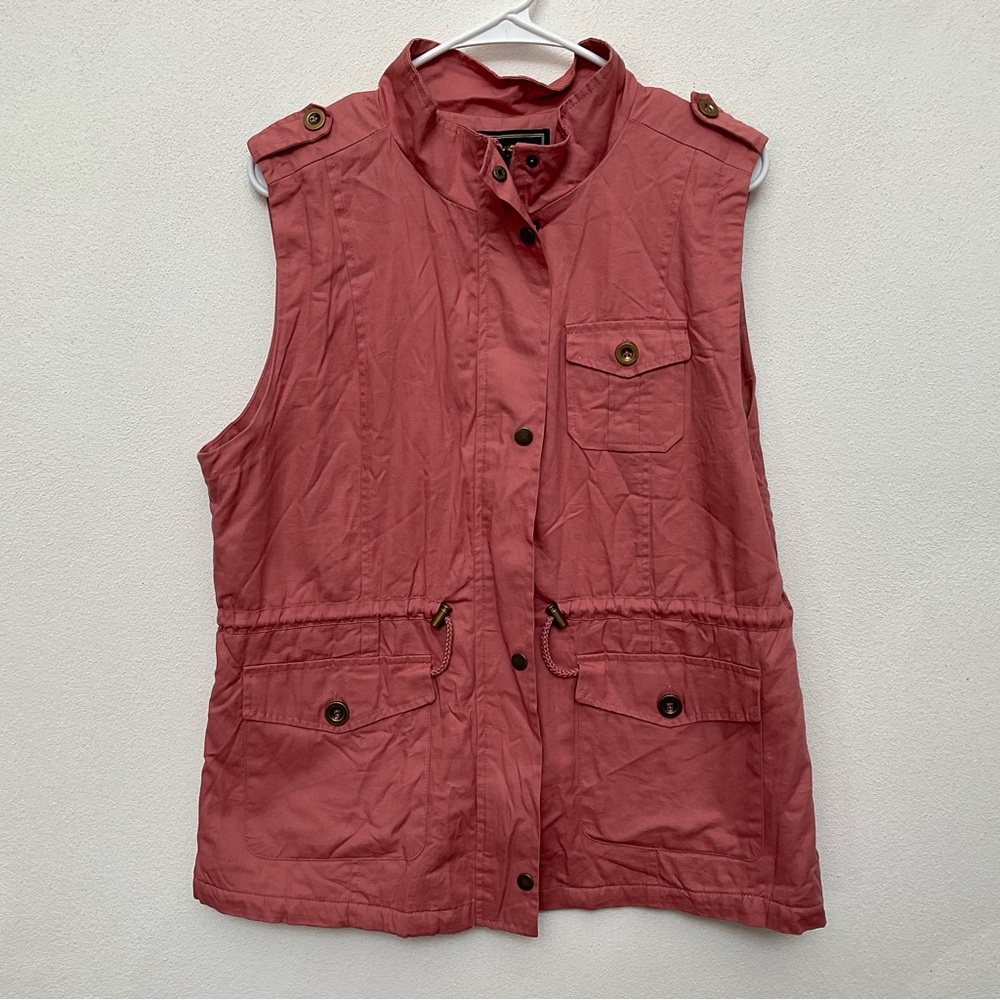 C'est Toi Pink Faux Fur Lined Vest Size Large Winter Layer Warm